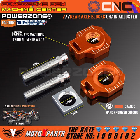 POWERZONE Tendeurs de chaîne pour KTM 125 250 300 350 450 525 530 EXC EXCF XCW XCFW 2017 18 SX SXF XC XCF SX-F